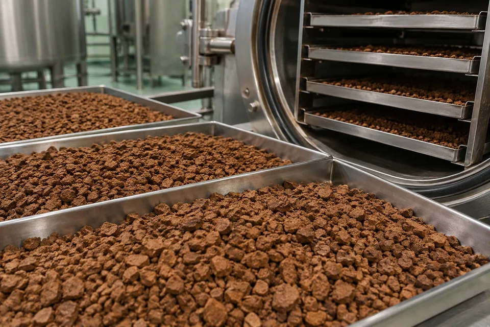 Illustrative freeze-dried coffee scene